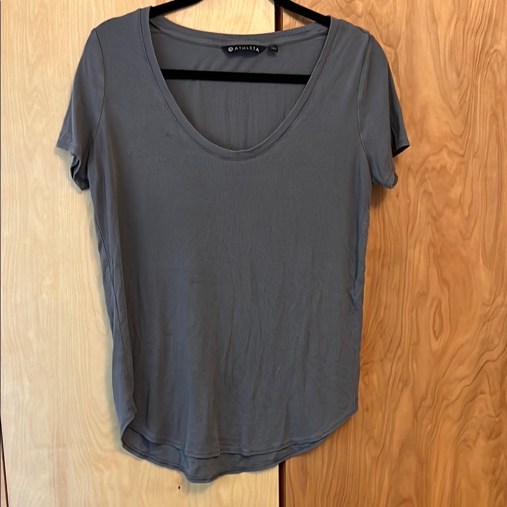 Athleta Gray Short Sleeve Tee